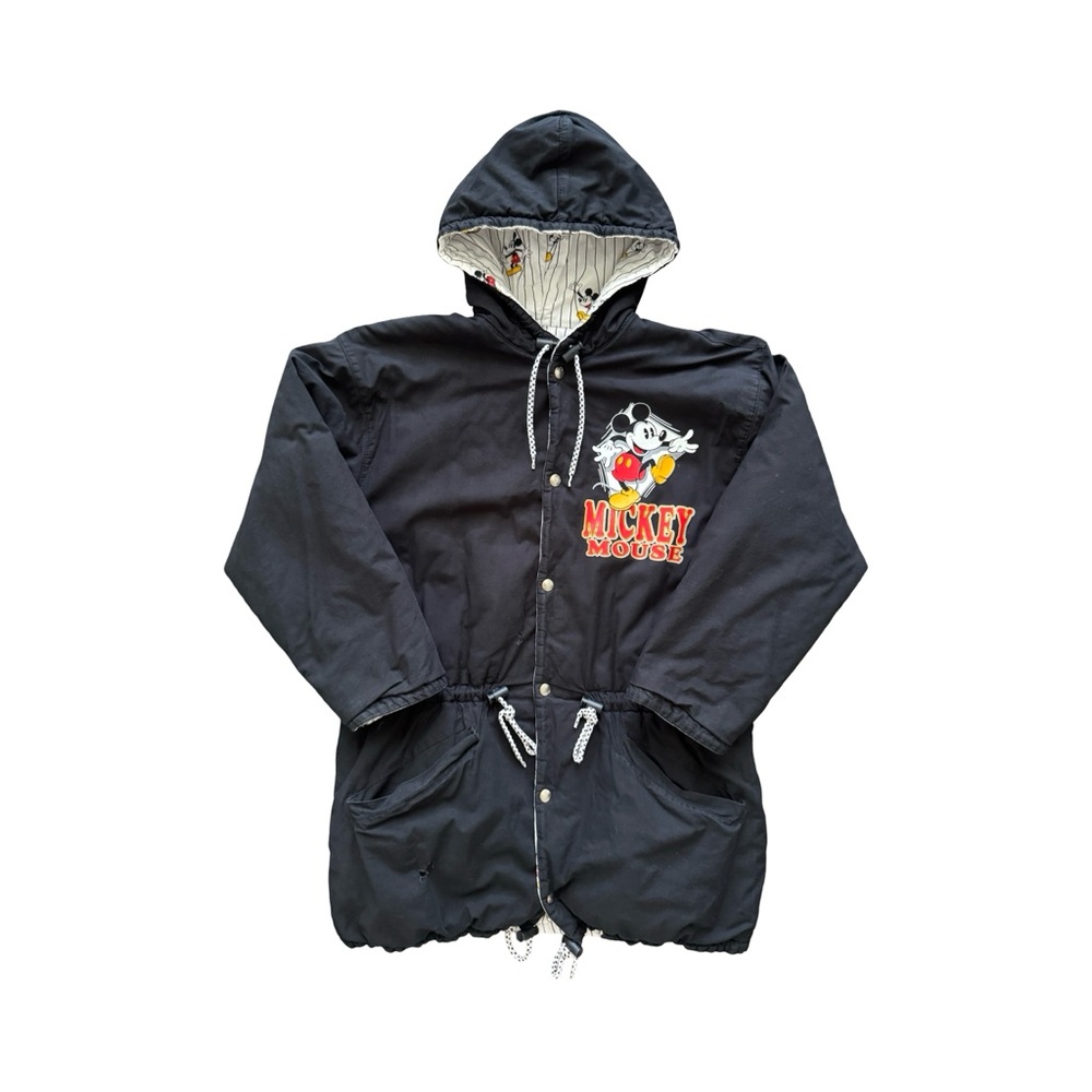 Vintage 90s Disney Reversible Mickey Mouse Jacket - Oversized Parka Style